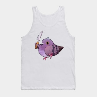 Angy Pigeon with a Knife Tank Top